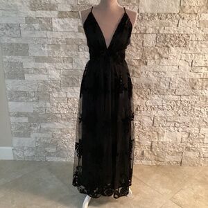Morgan Flocked Velvet A-Line Formal Dress from Windsor